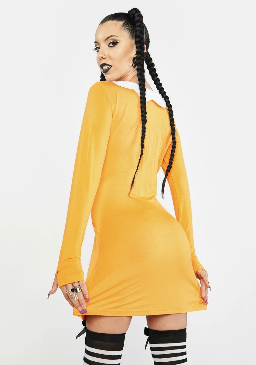 Trickz N' Treatz Carve A Smile Pumpkin Mini Dress - Image 4