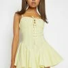 X_Hot & Delicious Lemon Truthful Thoughts Flared Dress