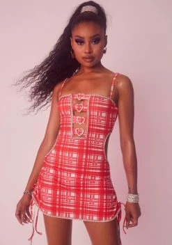 Dolls Kill X Yung Reaper Glitter In My Veins Plaid Dress