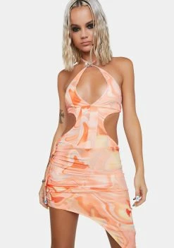 X_New Pink Crush Special Appearance Cut Out Dress