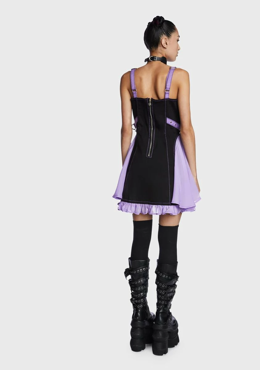 TRIPP NYC Lavender Chiffon Pleated Mini Dress - Image 5