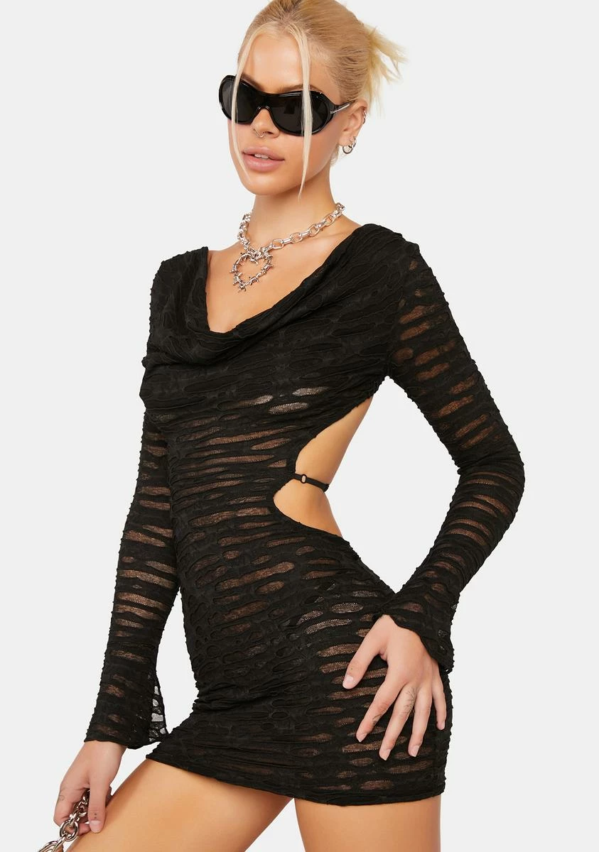 X_New Pink Midnight Fated To Be Yours Distressed Dress - Image 2