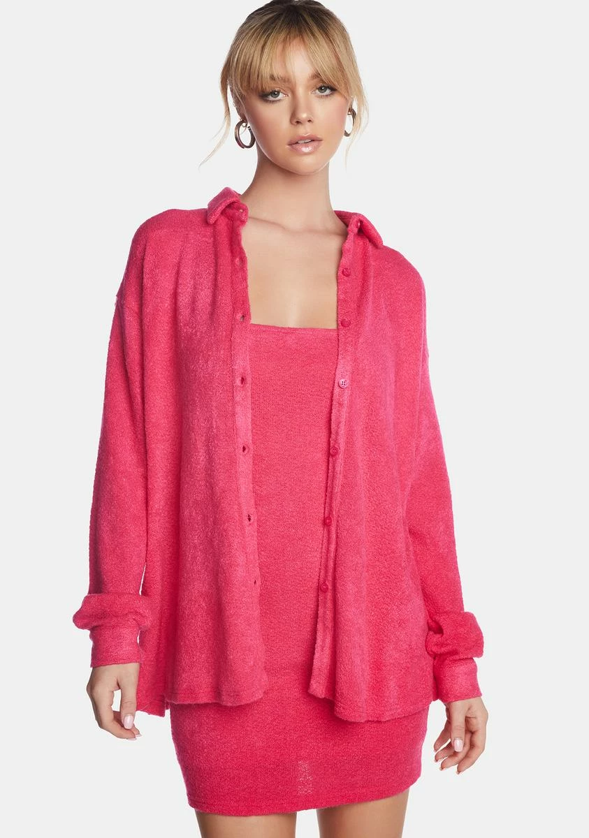 Bailey Rose Fuchsia Knit Dress & Shirt Set - Image 4