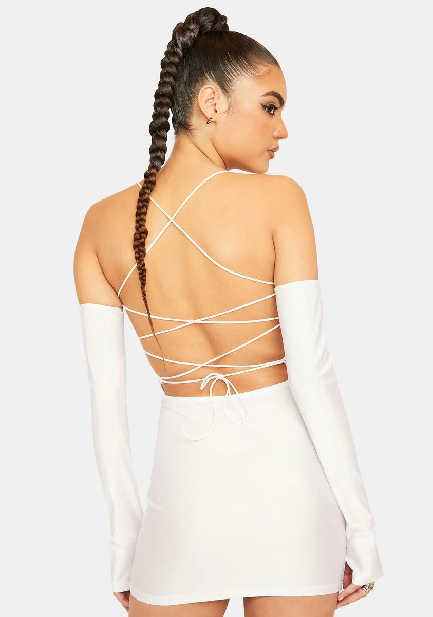 X_ Half Heart Send A Message Satin Mini Dress - Image 4