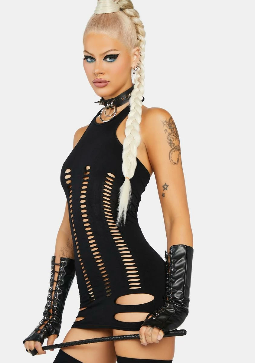 X_Elegant Moments Dropping Jaws Halter Mini Dress - Image 2