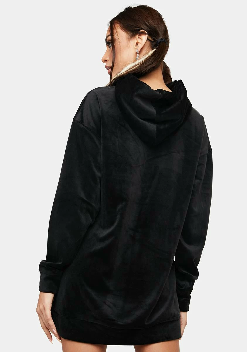 Juicy Couture Liquorice Big Bling Velour Hoodie Dress - Image 4