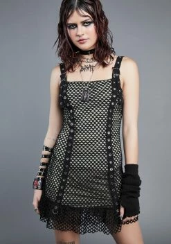 Widow Flirt Advance Fishnet Dress