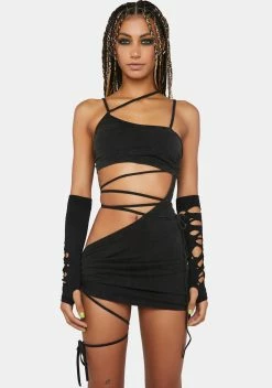 DARKER WAVS Compression Strappy Mini Dress