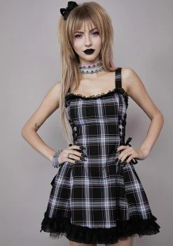 Widow Sinister Student Plaid Mini Dress