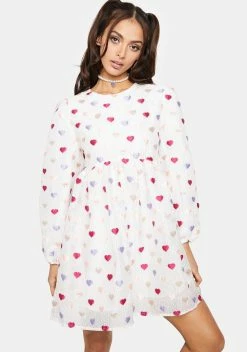 SISTER JANE Irina Heart Jacquard Mini Dress