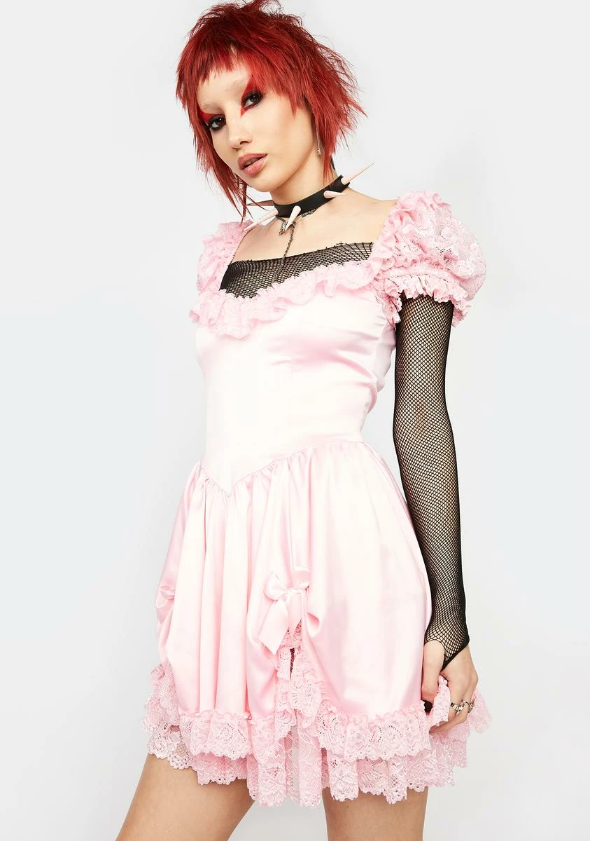 Current Mood Sugar Bad Meets Evil Satin Mini Dress - Image 2