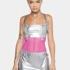 X_Oh Yes Chrome Space Babe Vinyl Mini Dress