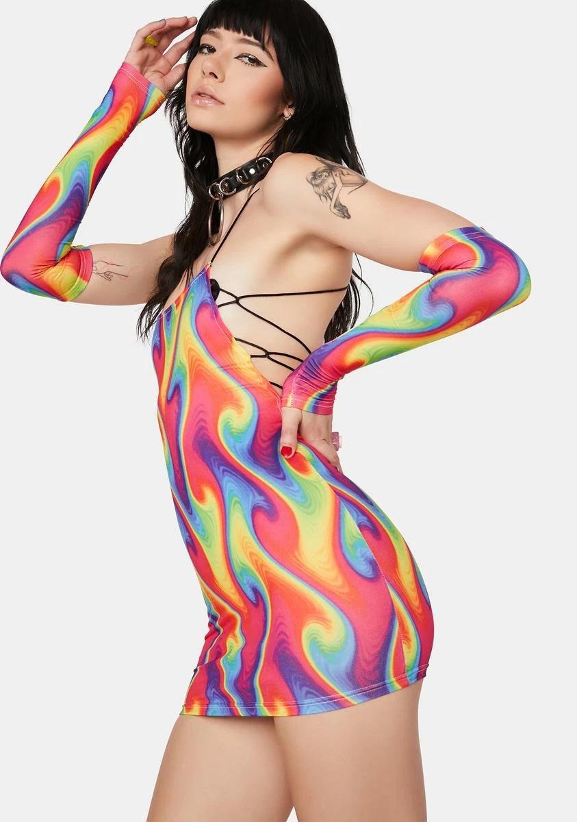 X_Wink Gal Wild Heat Dress & Gloves Set - Image 2