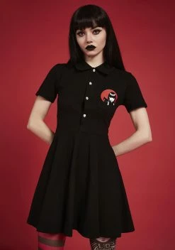 Dolls Kill X Emily The Strange Killing Time Embroidered Mini Dress