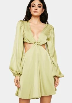 X_Emory Park Lime Secret Aura Cut Out Mini Dress