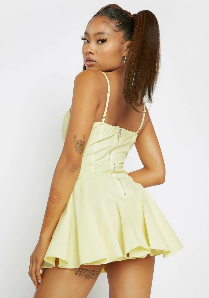 X_Hot & Delicious Lemon Truthful Thoughts Flared Dress - Image 4