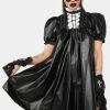 DARK IN LOVE Vegan Leather Lace Up Mini Dress