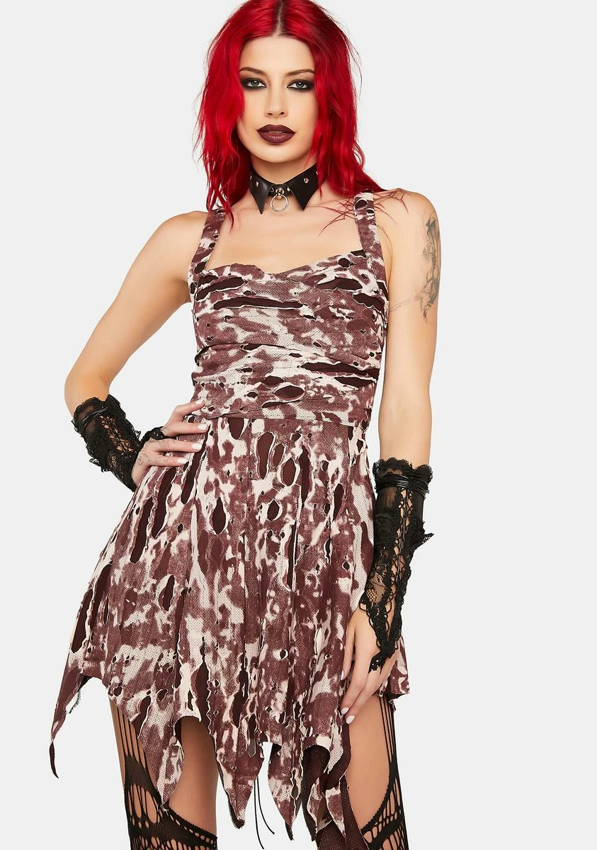DARK IN LOVE Bloody Halter Mini Dress