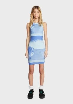 BDG Blue Polarised Print Tank Mini Dress