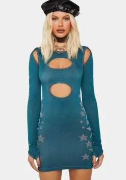 Basic Pleasure Mode Cyberspace Cut-Out Dress & Shrug Set