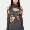DARKER WAVS Modulation Cut-Out Lace-Up Bodycon Dress Set
