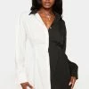 X_ Half Heart Business Up Front Shirt Dress