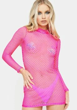 Club Exx Sweet Kinetic Kitten Fishnet Dress