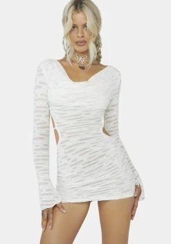 X_New Pink Fated To Be Yours Distressed Dress