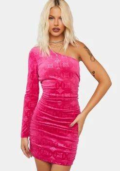 Juicy Couture Free Love One Shoulder Embossed Dress