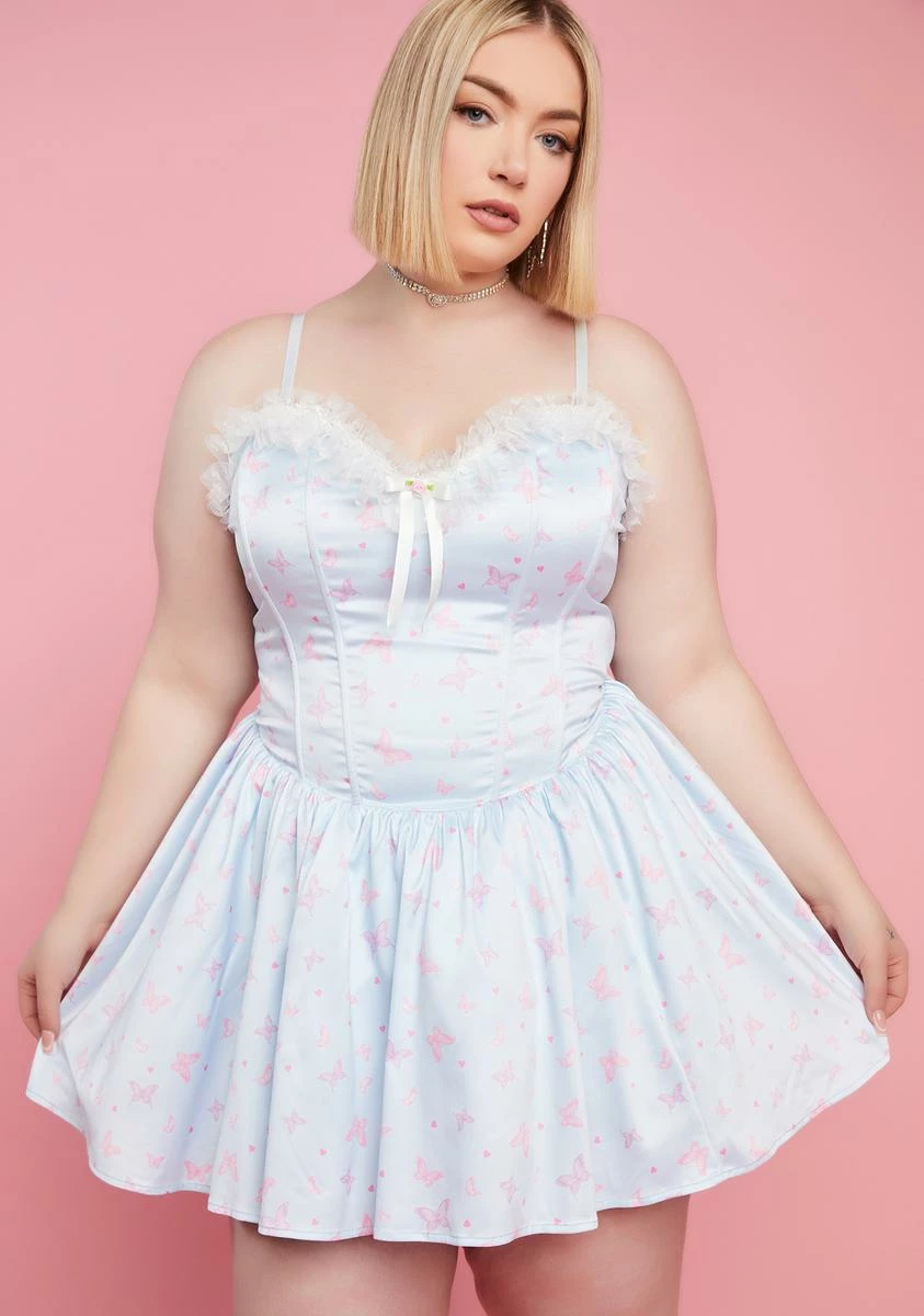 Sugar Thrillz Plus Sky Love Surrounds Me Corset Dress