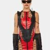Namilia Red Moto Lace-Up Mini Dress