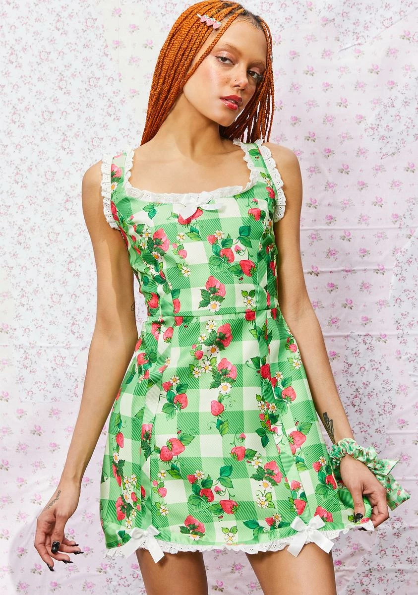 Dolls Kill X Strawberry Shortcake Zing In Spring Mini Dress