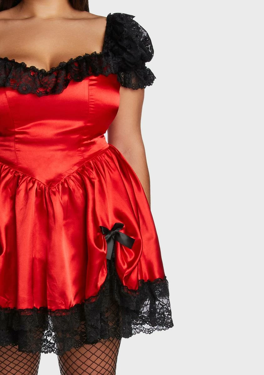 Current Mood Plus Fiery Bad Meets Evil Satin Mini Dress - Image 3