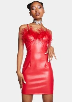 X_Hot & Delicious Cherry No Ordinary Vixen Vegan Leather Dress