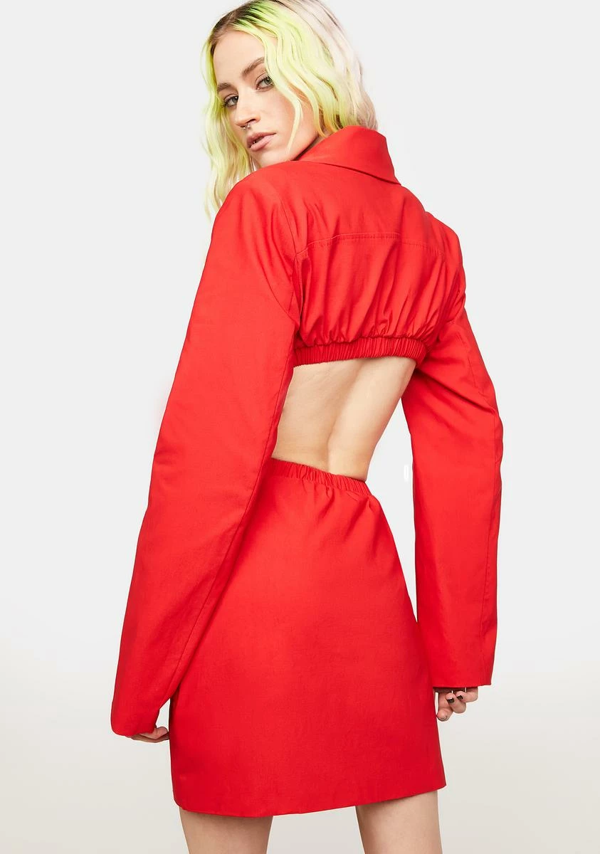 X_Hot & Delicious Cherry Boss Moments Cut-Out Blazer Dress - Image 2