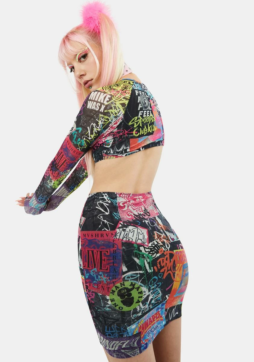 HOROSCOPEZ Paint The Town Mesh Dress - Image 4