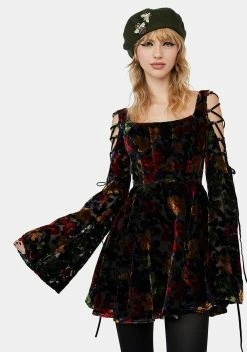 Current Mood Lean On Me Velvet Mini Dress