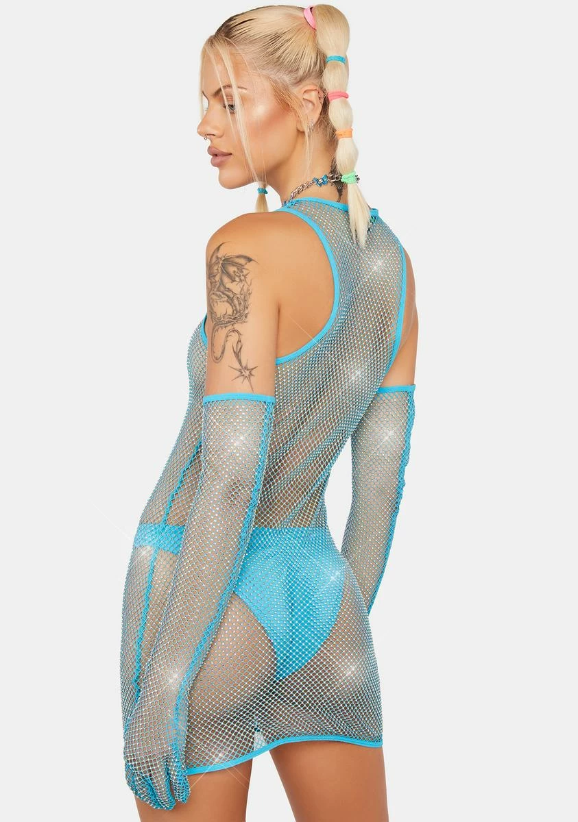 Club Exx Stage Hopper Fishnet Dress Set - Image 4