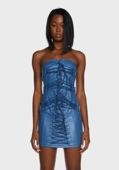 X_Hot & Delicious Sky All The Lovers Lace Up Mini Dress