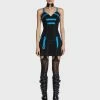TRIPP NYC Black/Blue Pleated Mini Dress
