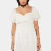 DARK IN LOVE White Angel Embroidered Puff Sleeve Dress