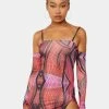 Public Desire Abstract Strappy Mini Dress With Separate Sleeves