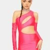 X_Tresser Bubblegum Bring It Up Satin Cutout Dress