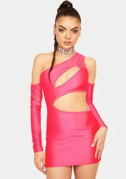 X_Tresser Bubblegum Bring It Up Satin Cutout Dress