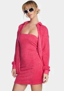 Bailey Rose Fuchsia Knit Dress & Shirt Set
