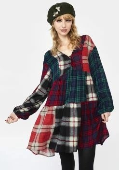 Current Mood Better Together Plaid Mini Dress