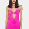 X_New Pink Fuchsia Beauty Glare Mini Dress