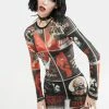 Trickz N' Treatz Fears On Film Mesh Dress