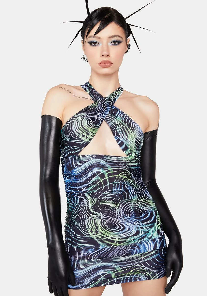 HOROSCOPEZ Pulse Effect Ruched Dress