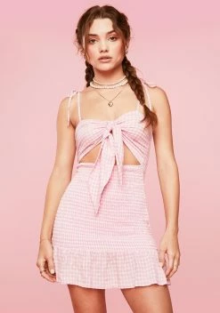 X_Mable Blush Summer Forever Gingham Sundress